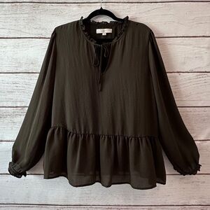 Loft Olive Green Blouse Size Large
Lined Lightweight Office Church Career Dress